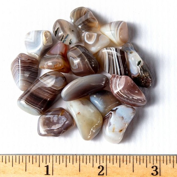 1 lb Tumbled Gray Botswana Agate Gemstone Crystals 150-165 Stones Rock Specimens - Picture 3 of 6